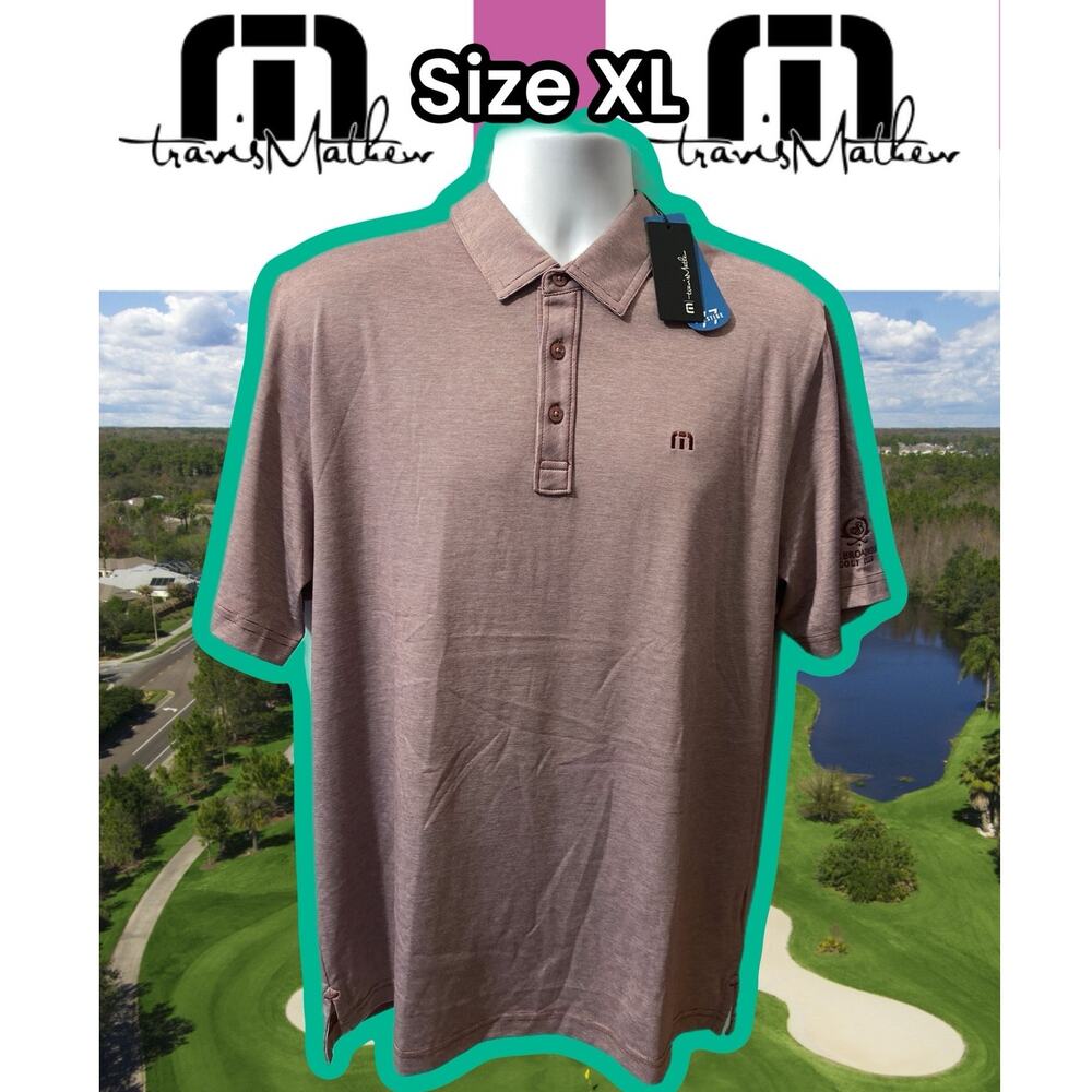 Travis Mathew The Zinna red Polo Shirt 'The Broadmoor Golf Club' size large